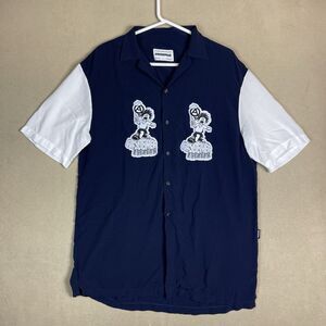 Pasdemer‎ Shirt Mens Large Blue Iscream Shirt Modello Embroidered Italy Adult